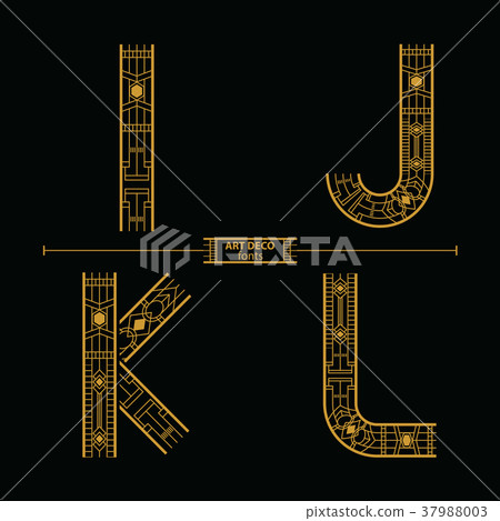 Alphabet art deco style in a set IJKL 37988003