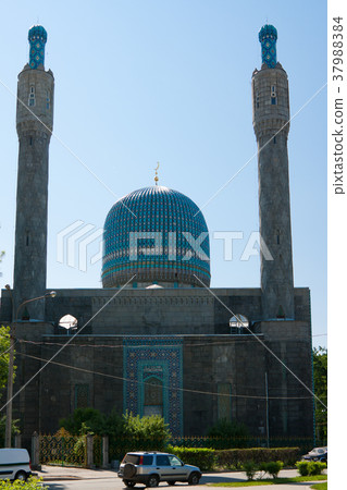 The cupola of St. Petersburg's cathedral mosque on The cupola of St. Petersburg's cathedral mosque on 37988384