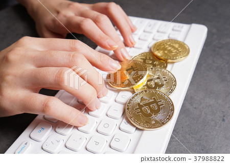 Virtual currency and bitcoin image Virtual currency and bitcoin image 37988822