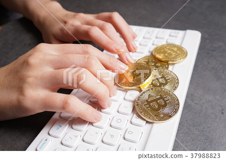 Virtual currency and bitcoin image Virtual currency and bitcoin image 37988823