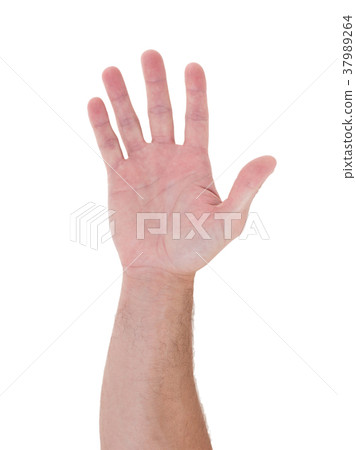Man rising his hand 37989264