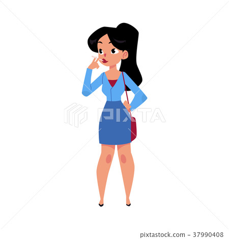 Vector flat adult woman smoking isolated Vector flat adult woman smoking isolated 37990408