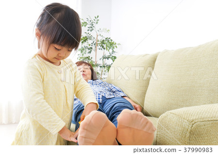 Child playing with grandma Child playing with grandma 37990983