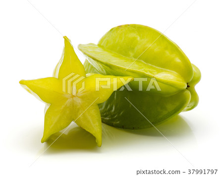 Fresh carambola isolated on white Fresh carambola isolated on white 37991797