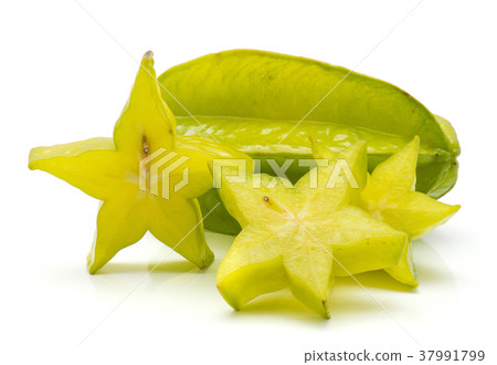 Fresh carambola isolated on white Fresh carambola isolated on white 37991799