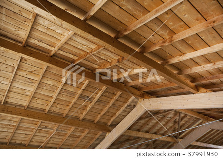 Wooden ceiling inside a house 37991930