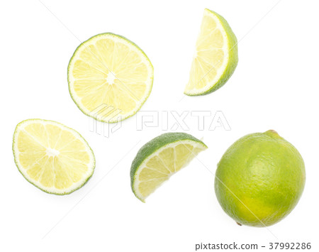 Fresh isolated lime on white Fresh isolated lime on white 37992286