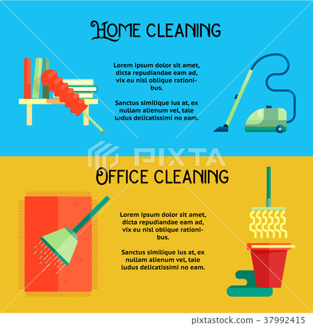 Flat cleaning service banners 37992415
