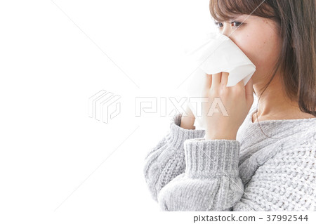 Woman blowing nose nose allergy allergy cold image Woman blowing nose nose allergy allergy cold image 37992544