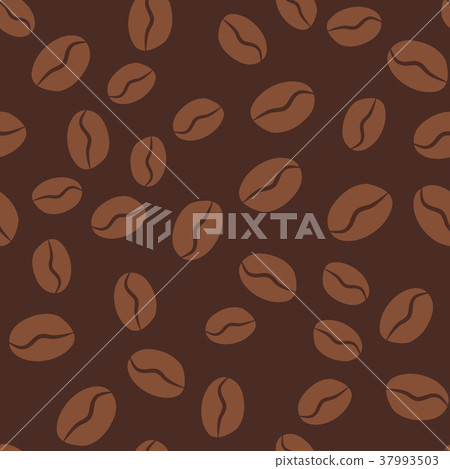 vector seamless background with coffee beans - Stock Illustration ...