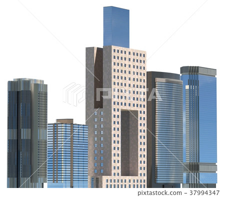 Skyscrapers 3D Illustration isolated on white 37994347