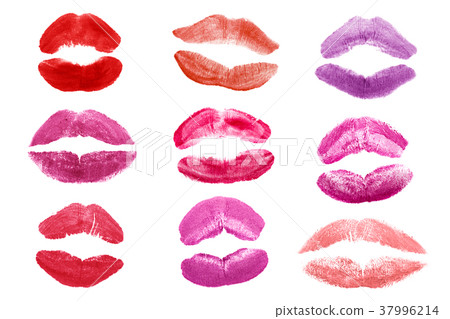 Lipstick marks set 37996214