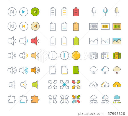 Set Vector Flat Line Icons Office and Business - Stock Illustration ...