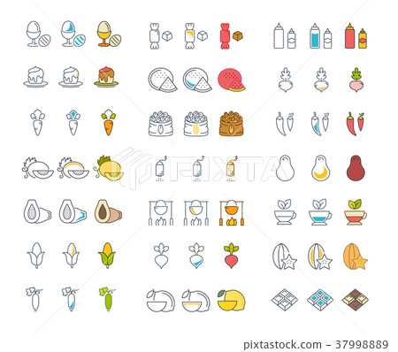 Set Line Icons Food 37998889