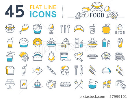 Set Line Icons Food Set Line Icons Food 37999101