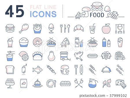 Set Line Icons Food Set Line Icons Food 37999102