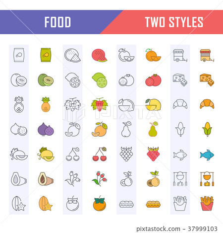 Set Line Icons Food Set Line Icons Food 37999103