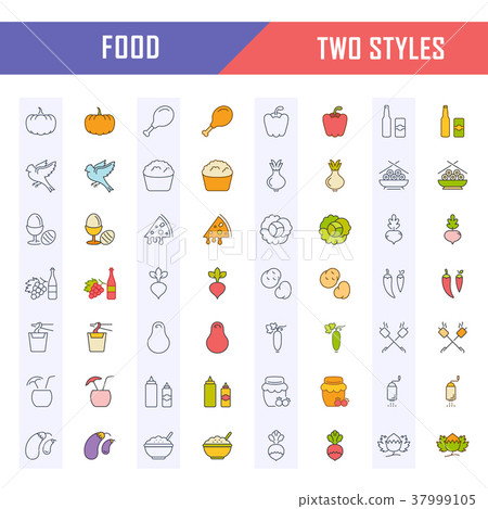 Set Line Icons Food Set Line Icons Food 37999105