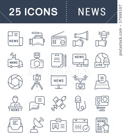 Set Vector Flat Line Icons News - Stock Illustration [37999187] - PIXTA