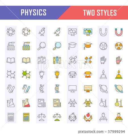 Set Vector Flat Line Icons Physics - Stock Illustration [37999294] - PIXTA