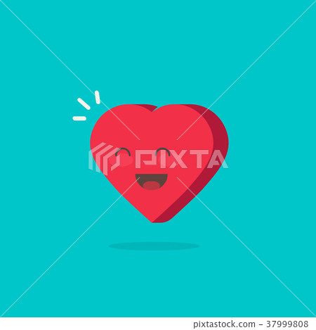 Happy cheerful heart vector illustration isolated 37999808