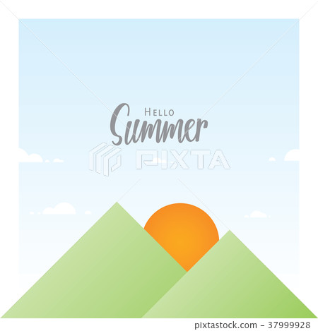 Sun and mountain geometry nature & summer headline 37999928