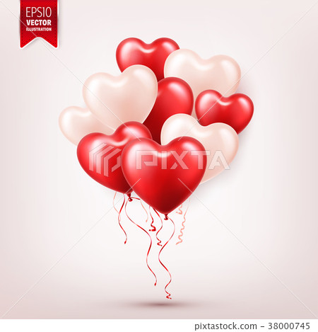 Valentine s day abstract background with red 3d - Stock Illustration ...
