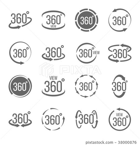 Creative vector illustration of 360 degrees view - Stock Illustration ...