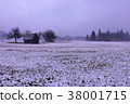 snowy misty landscape on a rainy day 38001715