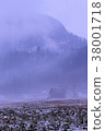 small barns mysterious landscape on a rainy autumn 38001718