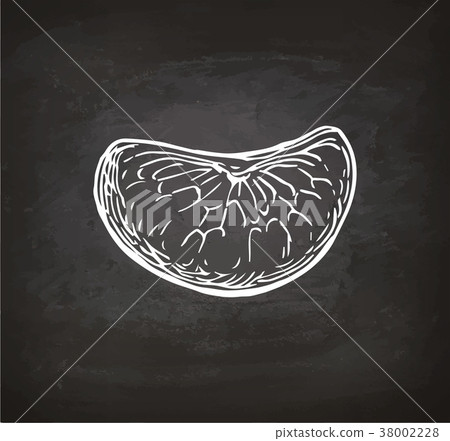 Chalk sketch of mandarin orange. 38002228