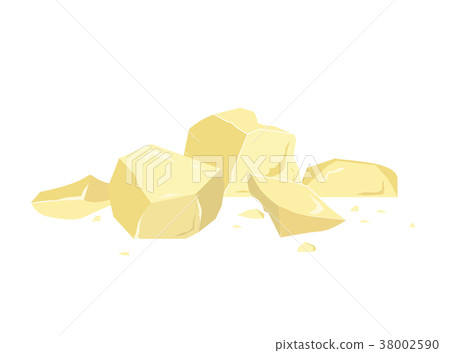 Pieces of cocoa butter, close up isolated on white 38002590