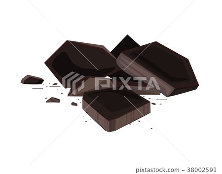 Dark chocolate or cocoa solids vecor Dark chocolate or cocoa solids vecor 38002591