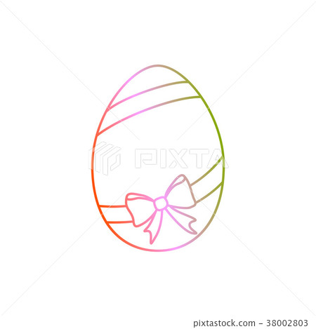 Vector easter egg with ribbon and bow. Line art Vector easter egg with ribbon and bow. Line art 38002803