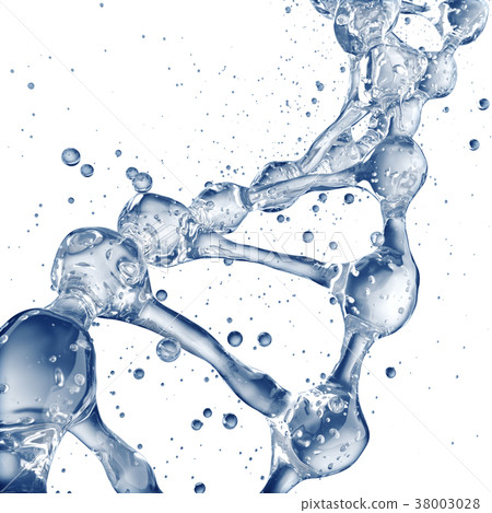 3d illustration of DNA molecule model from water. 38003028