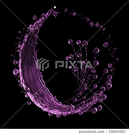 3D detailed illustration of a drop of water pink 3D detailed illustration of a drop of water pink 38003067