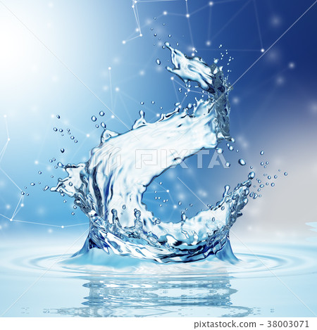 blue water splash isolated on white background. blue water splash isolated on white background. 38003071