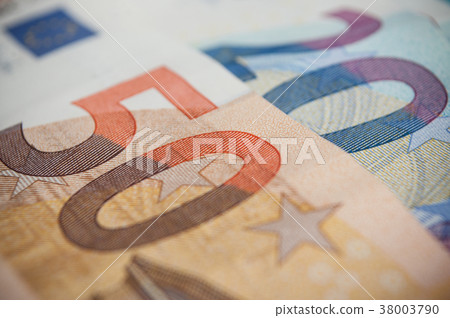 closeup of banknotes of euro money closeup of banknotes of euro money 38003790