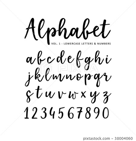 Hand drawn vector alphabet. Brush script font 38004060