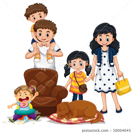 Family members with parents and kids Family members with parents and kids 38004645