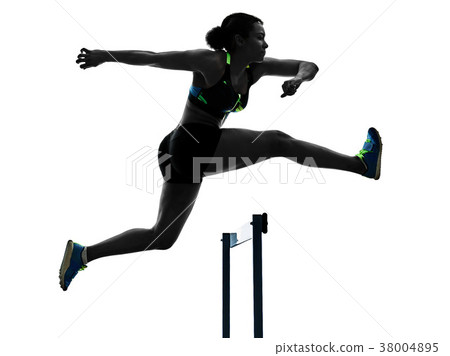african runner running hurdlers hurdling woman african runner running hurdlers hurdling woman 38004895
