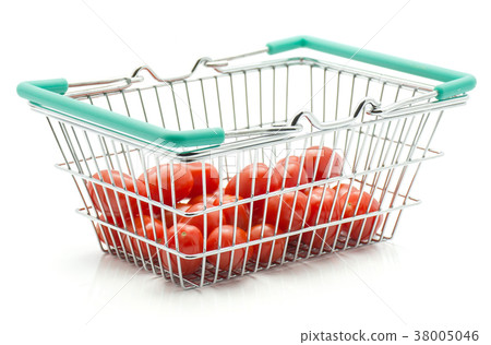 Red cherry tomatoes isolated on white 38005046