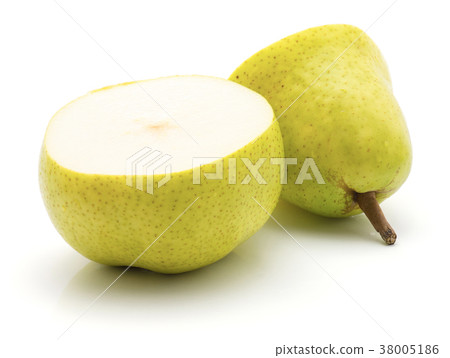 Green pear isolated on white Green pear isolated on white 38005186
