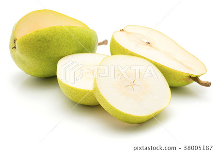 Green pear isolated on white Green pear isolated on white 38005187