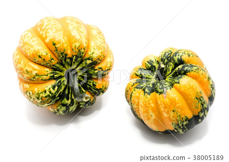Green pumpkin isolated on white Green pumpkin isolated on white 38005189