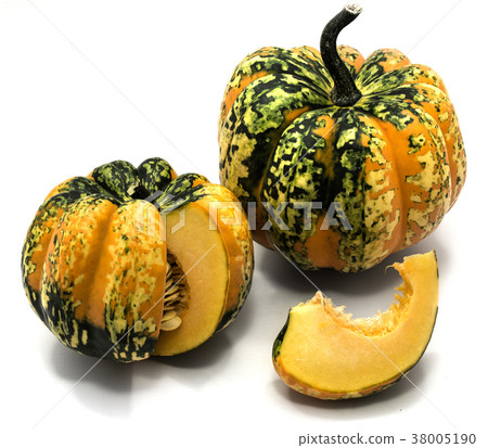 Green pumpkin isolated on white Green pumpkin isolated on white 38005190