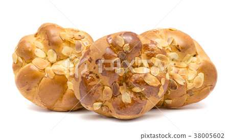 Braided bread loaf isolated on white Braided bread loaf isolated on white 38005602