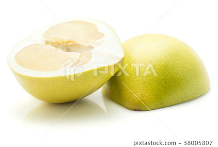 Fresh raw pamelo isolated on white Fresh raw pamelo isolated on white 38005807