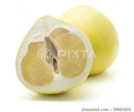 Fresh raw pamelo isolated on white Fresh raw pamelo isolated on white 38005808