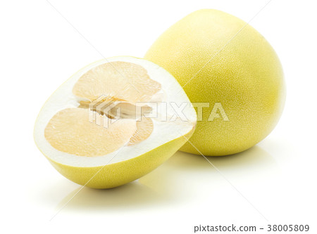 Fresh raw pamelo isolated on white Fresh raw pamelo isolated on white 38005809